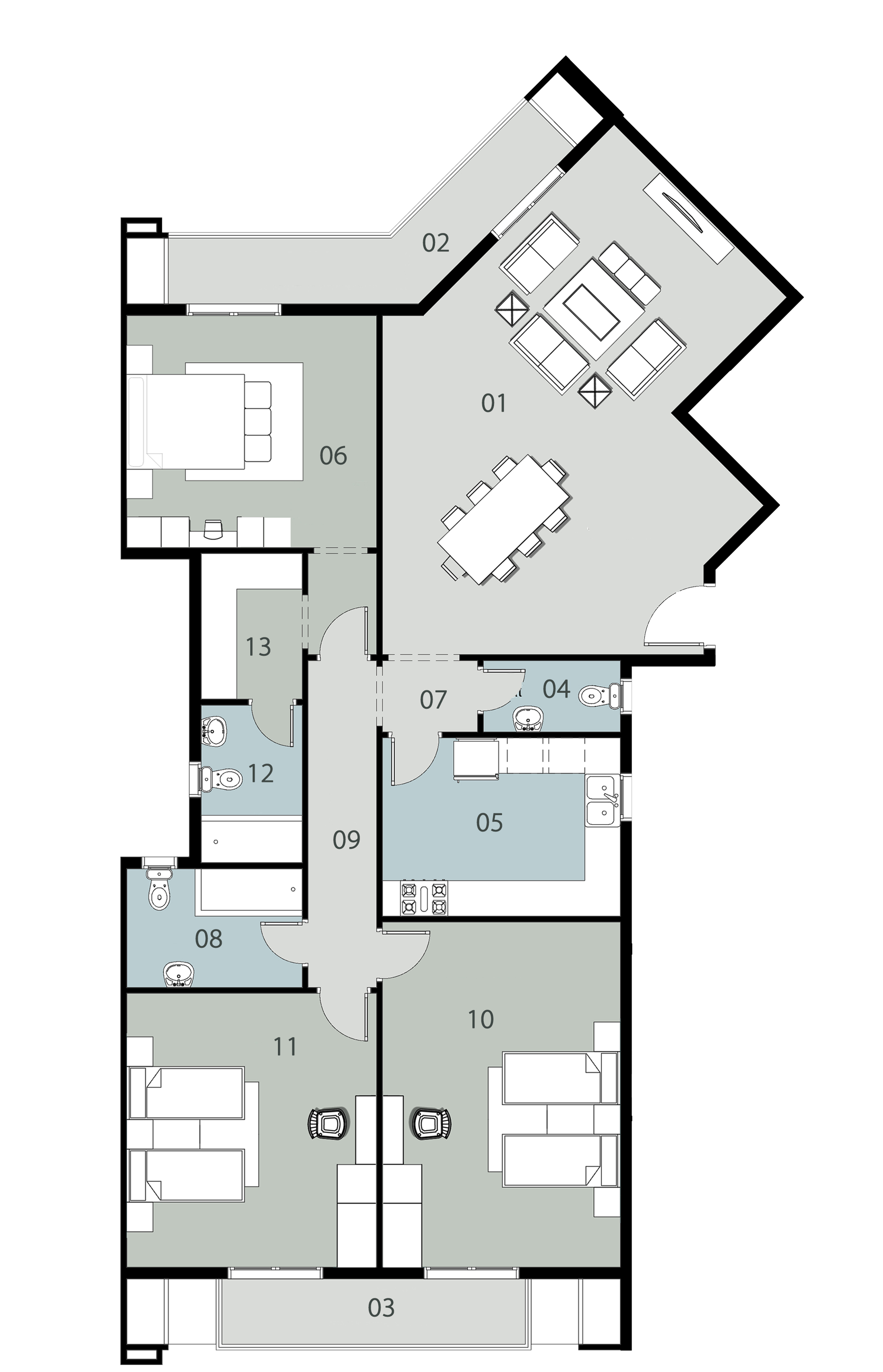 (3a & 3b) الطابق العلوى